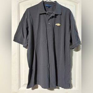 Men's Port Authority Gray Polo Shirt Chevrolet Emblem Embroidered